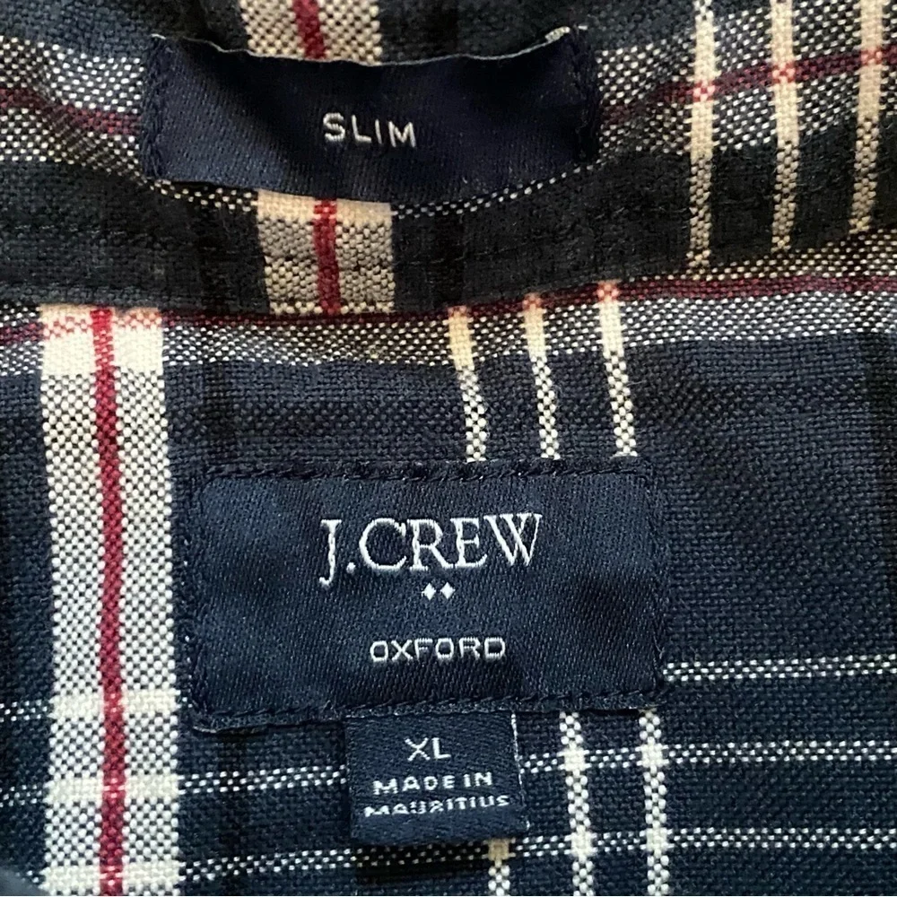 J. Crew Men’s Oxford Flannel Plaid Button Up Size X-Large Slim Fit